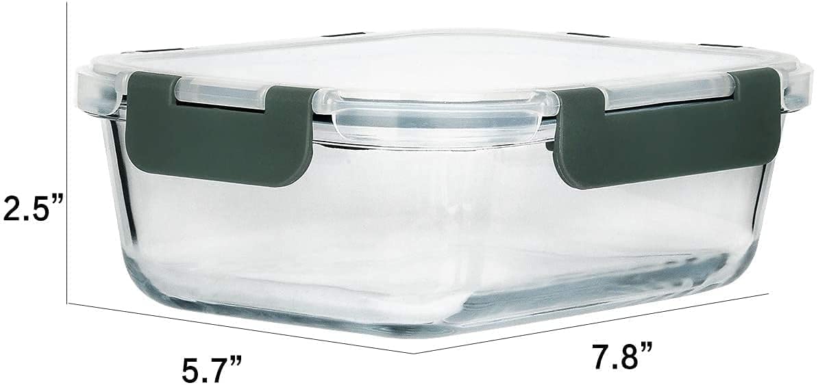 Glass Storage Bowl Borosilicate Square Glass Food Storage Containers Microwave and Oven Safe with Air Vent Lids- Set of 3-320ml, 520ml, 800ml (Pack of 3, Clear)