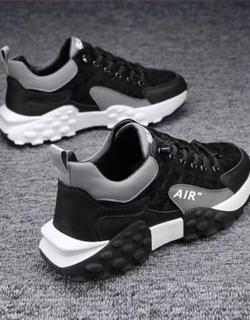 Men's Light Weight Mid Top Platform Fashion Synthetic Leather Sneakers