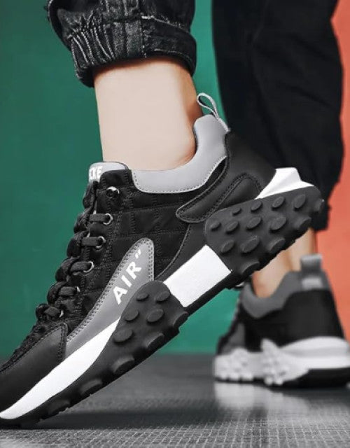 Men's Light Weight Mid Top Platform Fashion Synthetic Leather Sneakers