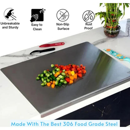 Counter Top Chopping Board Stainless Steel Cutting Board  (Steel Pack of 1 Dishwasher Safe)