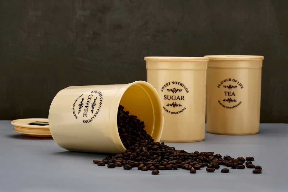 Tea Coffee And Sugar Container (Grey)