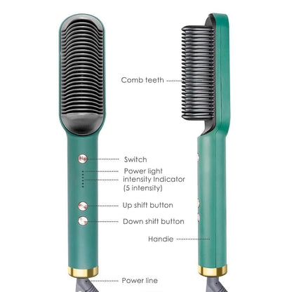 Hair Straightening Iron Built with Comb
