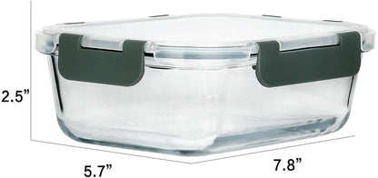 Glass Storage Bowl Borosilicate Square Glass Food Storage Containers Microwave and Oven Safe with Air Vent Lids- Set of 3-320ml, 520ml, 800ml  (Pack of 3, Clear)