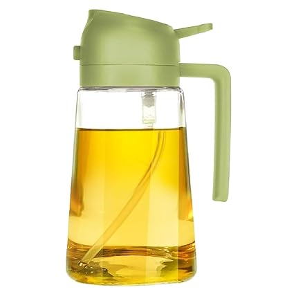 ECOMNEST Oil Dispenser Bottle for Kitchen - 2 in 1  Oil Dispenser and Oil Sprayer - 470ml Oil Bottle - Oil Sprayer for Cooking, Kitchen, Salad, Barbecue