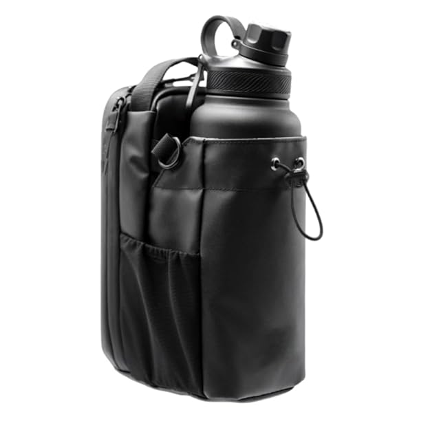 Magnetic Gym Bottle Holder Bag with Storage Pockets and Zippered Compartments