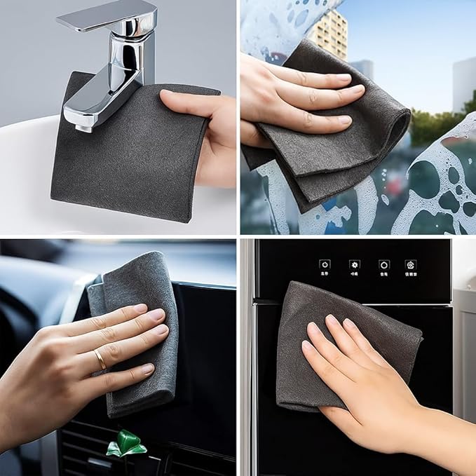 Thickened Magic Cleaning Cloth – Reusable Microfiber Cloth, Lint-Free & Streak-Free Multipurpose Towel for Glass, Car, Window, Kitchen & Home Cleaning (30x30 CM)(Pack of 5)