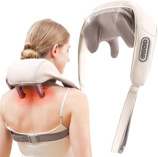 Neck Massager for Cervical Pain Relief / Electric Deep Tissue Shiatsu with Infrared Heat Therapy 5D Kneading Massage Machine for Full Body Relax,Neck,Muscles,Back,Shoulder,Legs