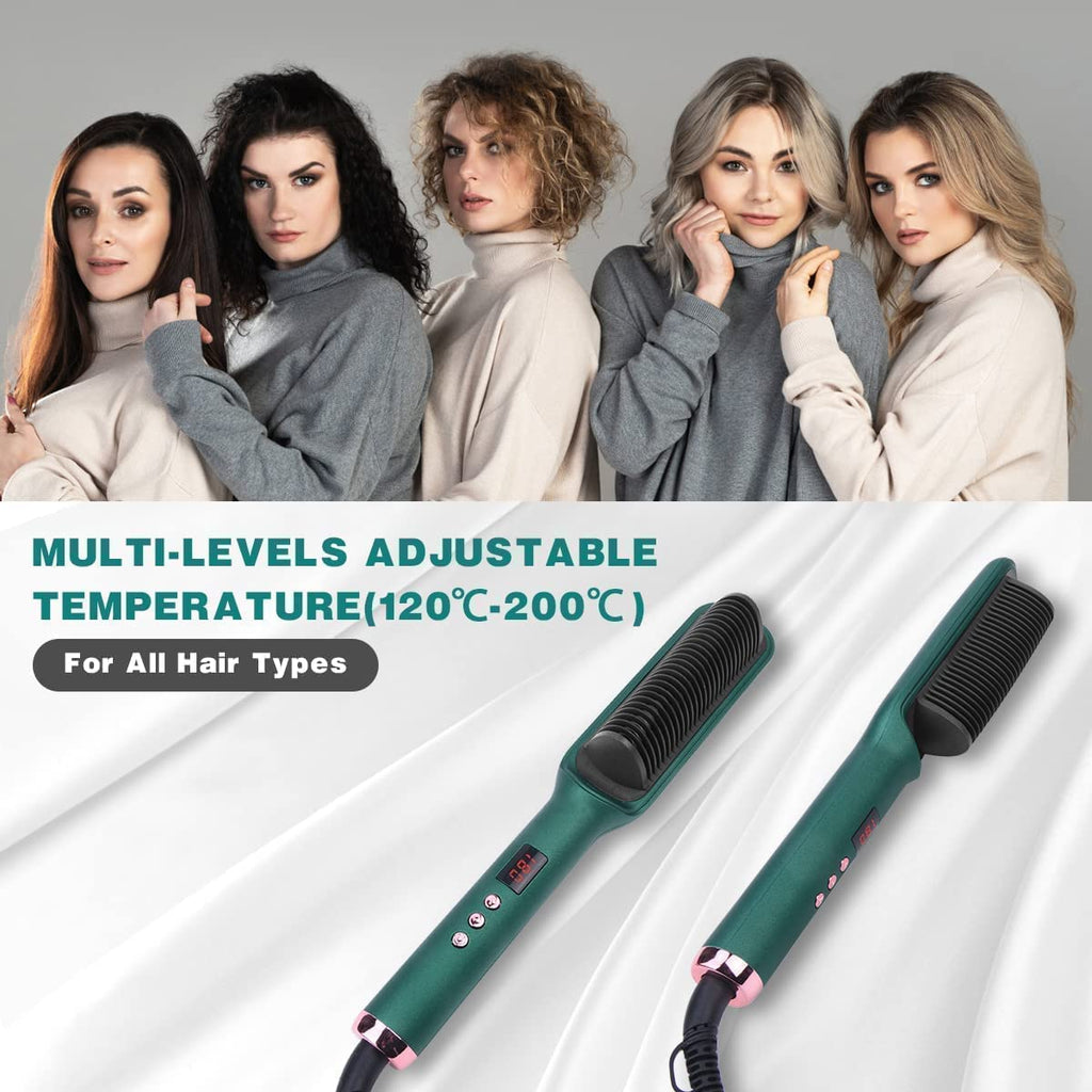 Hair Straightening Iron Built with Comb
