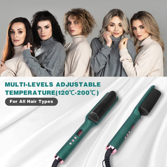 Hair Straightening Iron Built with Comb