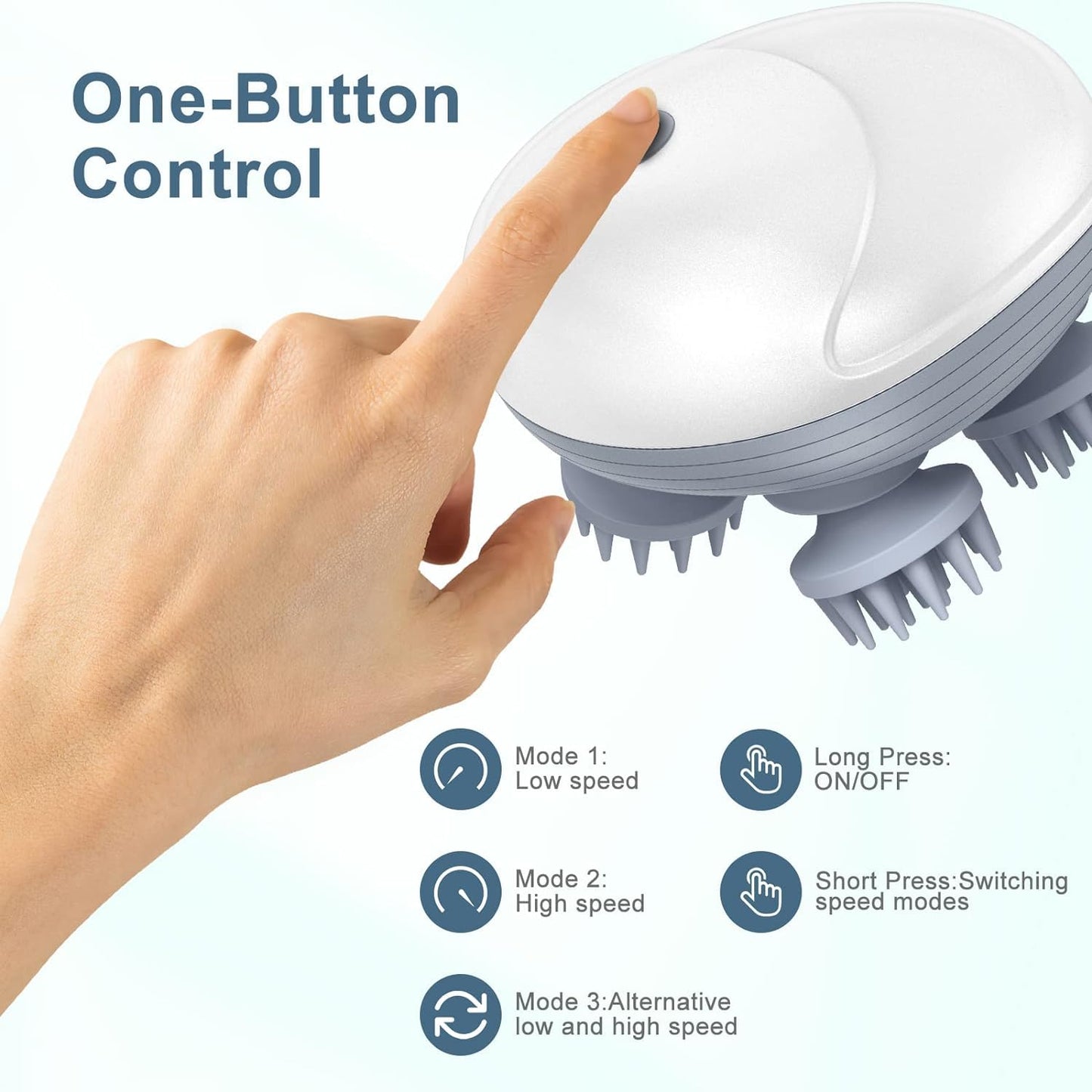Electric Scalp Massager, Hair Kneading Massager, Smart Head Massage Scalp with 4 Massage Heads Deep Clean and Stress Relax, Body Massager for Muscles Shoulder Calf