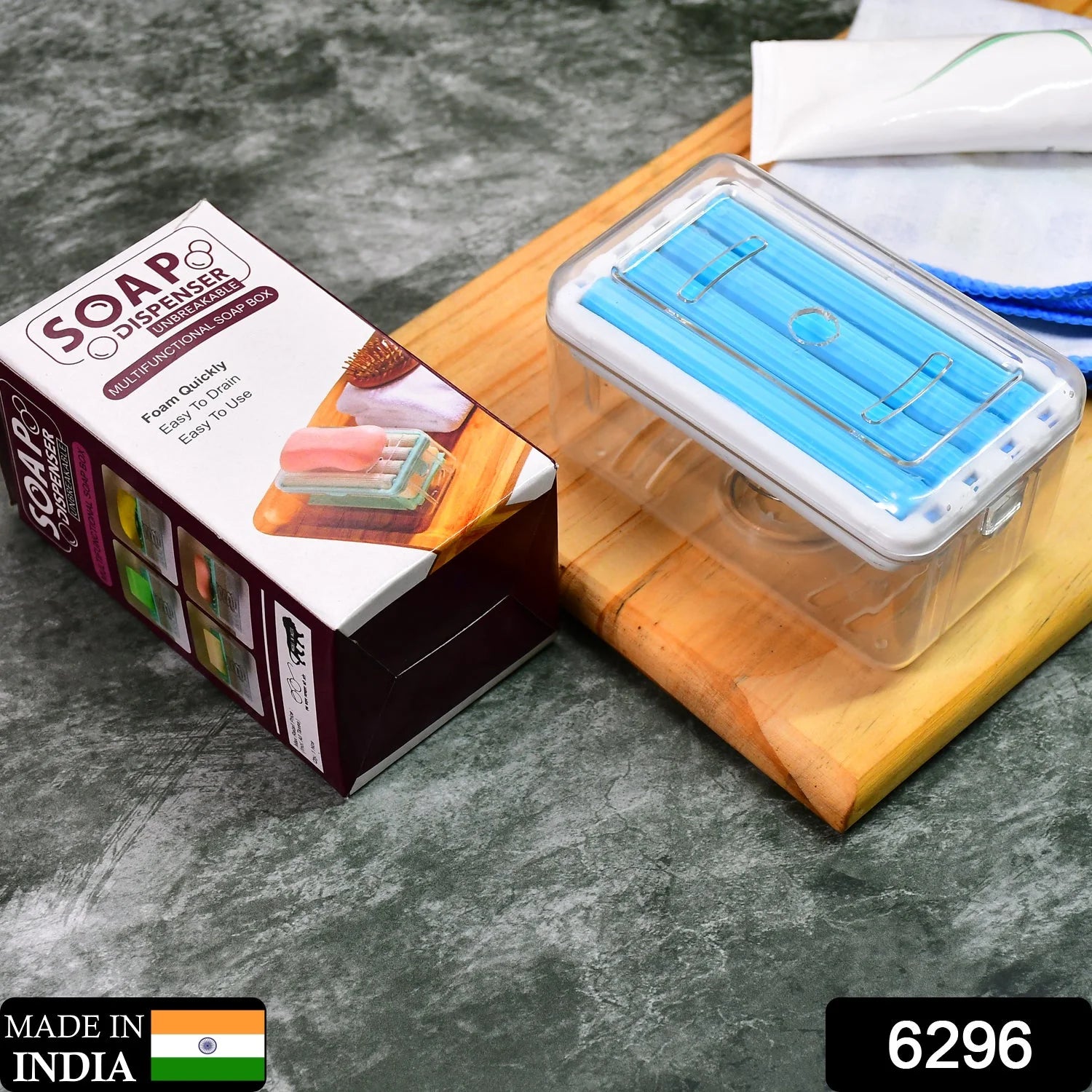 2-in-1 Portable Soap Dish & Soap Dispenser with Roller and Drain Holes