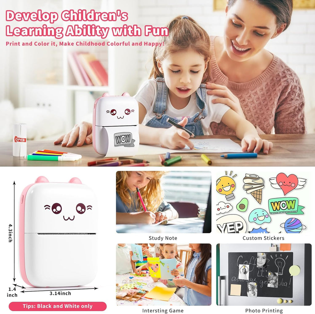 ECOMNEST'S Handheld printer for for Journals, Memos, Photos, Receipts, Projects, Birthday Gifts, Girls, Boys, Kids