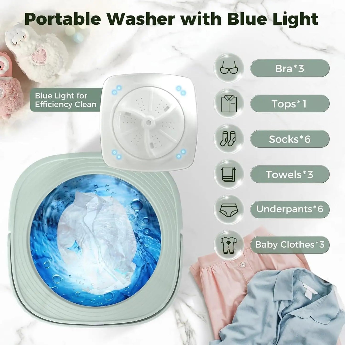 SeMi AuToMaTiC FoLdInG 11L SmAlL MiNi WaShInG MaChInE WiTh DrYeR DeEp CLeAnInG FoR UnDeRwEaR WaShINg MaChInE ClOtHeS WaShEr