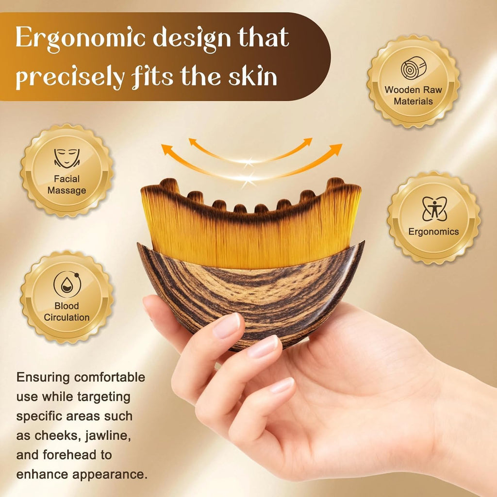 New Contour Face Brush, Dry Brushing Face Brush, GOAL ZONE Drainage Massager for Face & Neck