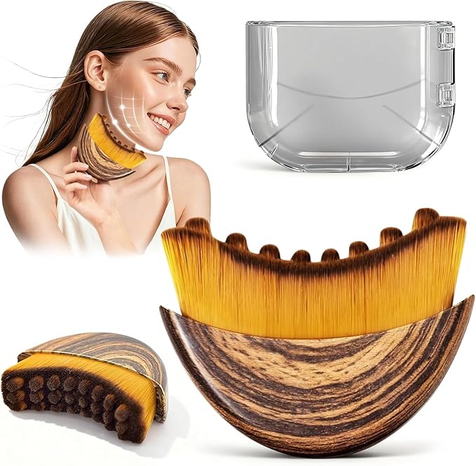 New Contour Face Brush, Dry Brushing Face Brush, GOAL ZONE Drainage Massager for Face & Neck