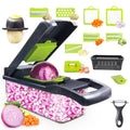 Veggie Chopper with Container, Vegetable Chopper, Pro Onion Chopper, Multifunctional 14 in 1 Food Chopper, Kitchen Vegetable Slicer Dicer Cutter,Veggie Chopper With 8 Blades, Hand Guard
