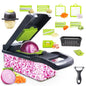 Veggie Chopper with Container, Vegetable Chopper, Pro Onion Chopper, Multifunctional 14 in 1 Food Chopper, Kitchen Vegetable Slicer Dicer Cutter,Veggie Chopper With 8 Blades, Hand Guard