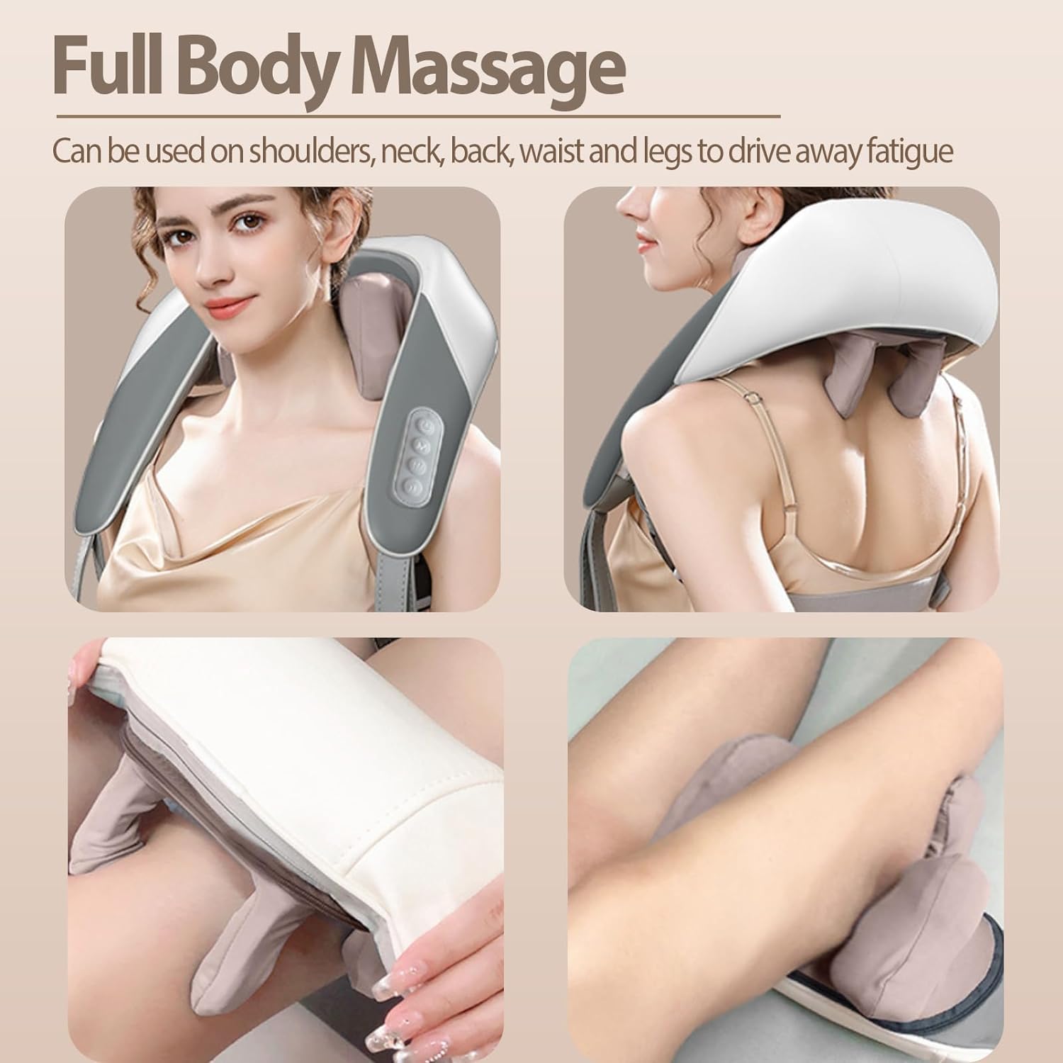 Neck Massager for Cervical Pain Relief / Electric Deep Tissue Shiatsu with Infrared Heat Therapy 5D Kneading Massage Machine for Full Body Relax,Neck,Muscles,Back,Shoulder,Legs