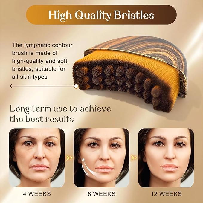 New Contour Face Brush, Dry Brushing Face Brush, GOAL ZONE Drainage Massager for Face & Neck