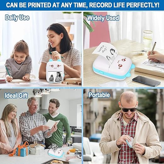 ECOMNEST'S Handheld printer for for Journals, Memos, Photos, Receipts, Projects, Birthday Gifts, Girls, Boys, Kids