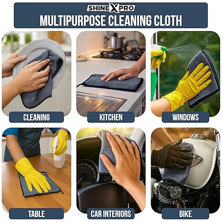 Thickened Magic Cleaning Cloth – Reusable Microfiber Cloth, Lint-Free & Streak-Free Multipurpose Towel for Glass, Car, Window, Kitchen & Home Cleaning (30x30 CM)(Pack of 5)