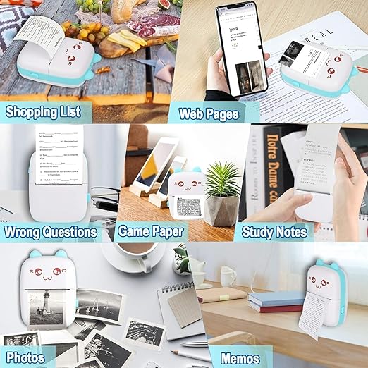 ECOMNEST'S Handheld printer for for Journals, Memos, Photos, Receipts, Projects, Birthday Gifts, Girls, Boys, Kids