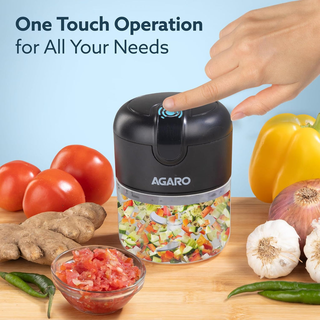 ECOMNEST's Mini Electric Chopper Effortless One-Touch Operation & 250ml Capacity Electric Vegetable & Fruit Chopper  (1 Pack of Chopper)
