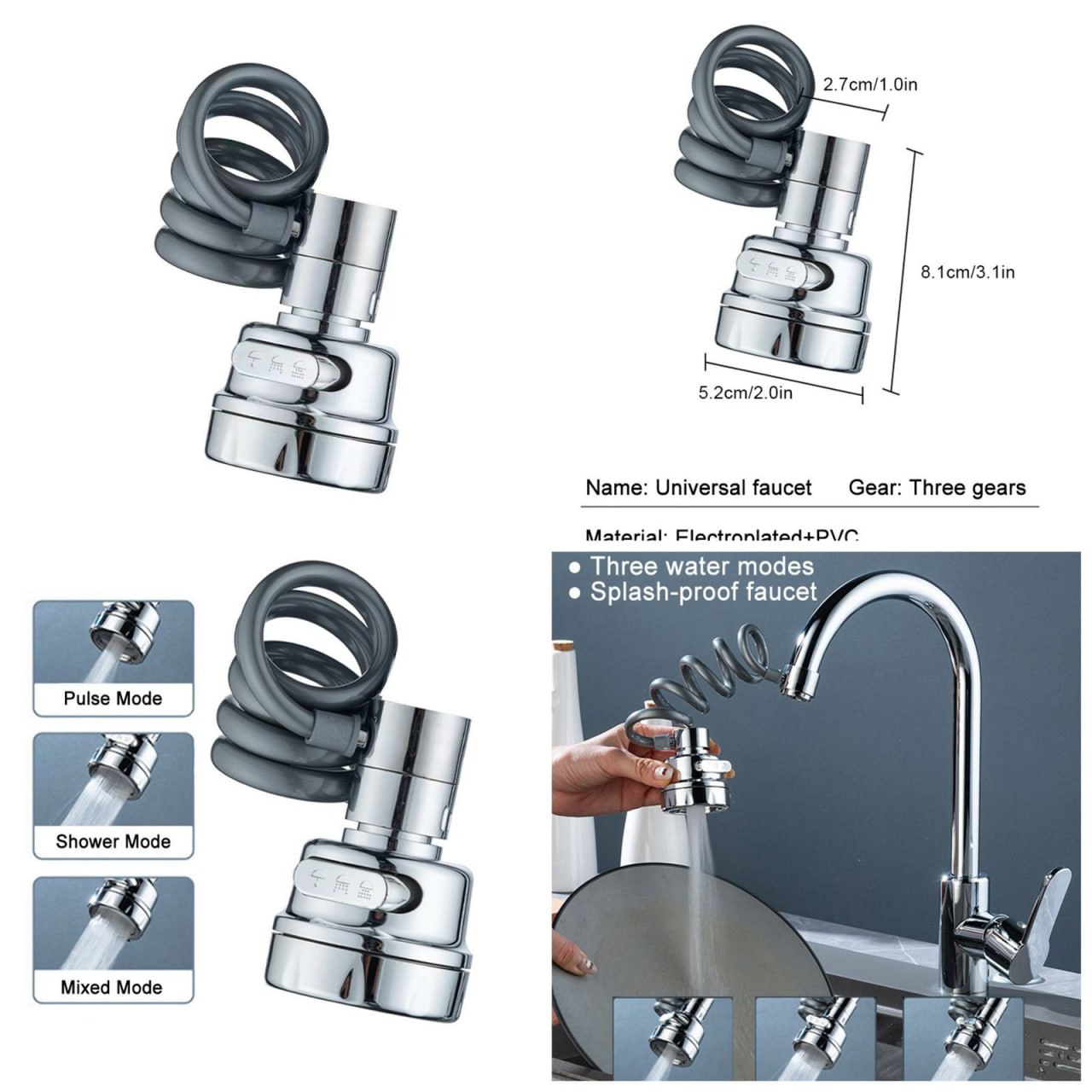 360 degree rotating kitchen tap