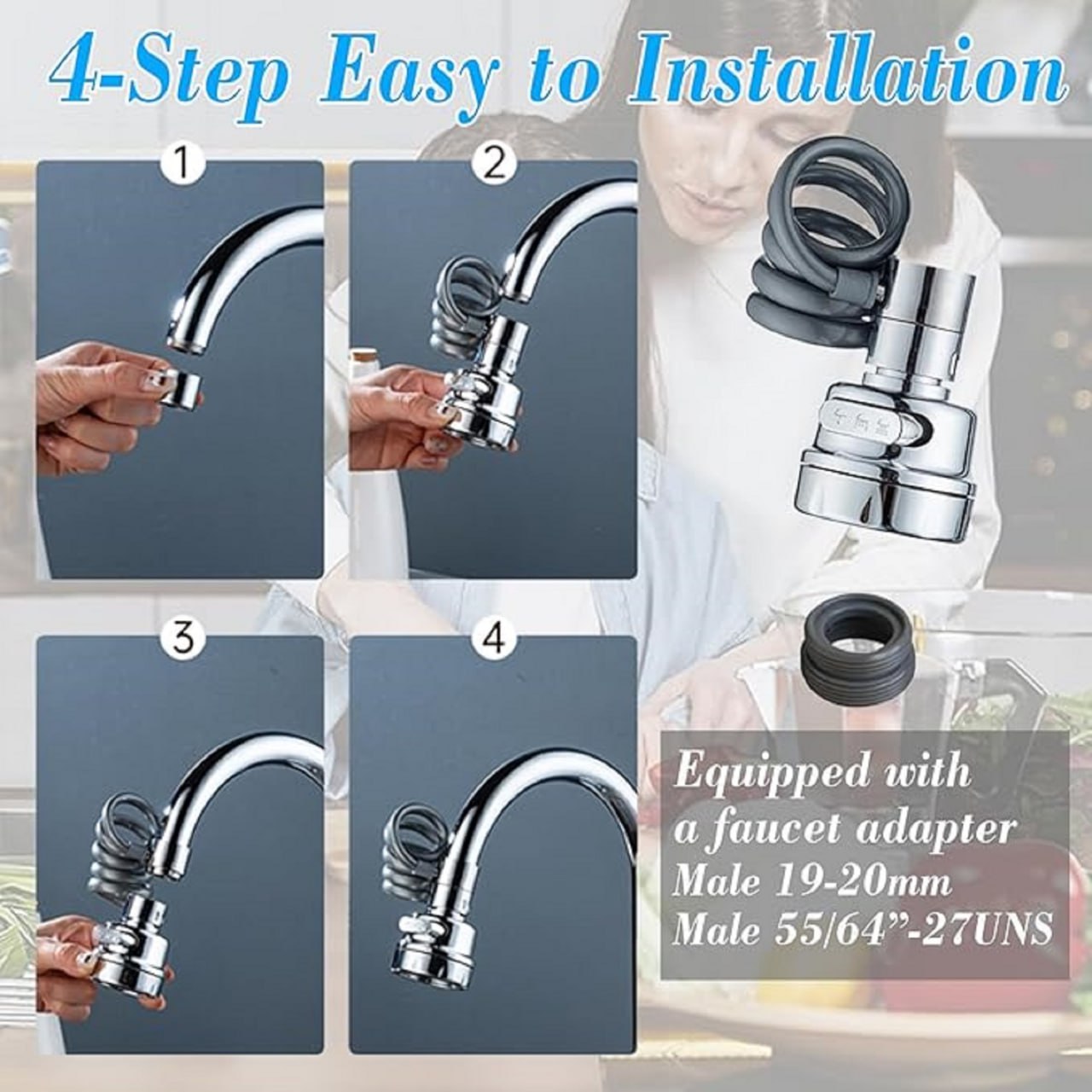 360 degree rotating kitchen tap