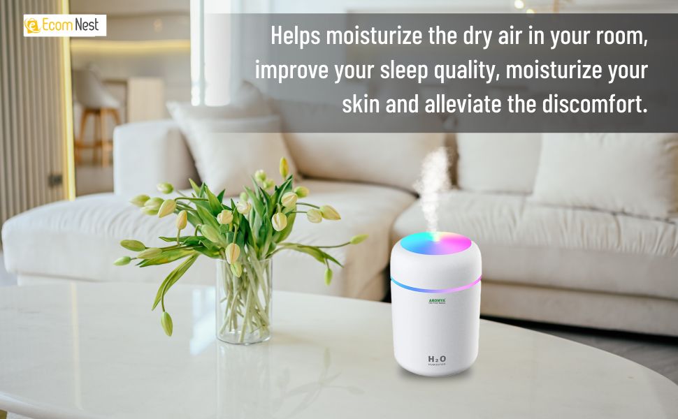 Aroma Diffuser - oils from nature H2O Humidifier for Room Moisture, Aroma Diffuser for Home Fragrance, Essential Oil Diffuser Electric, Fragrance Diffuser for Home Office and car, Ultrasonic Air humidifier