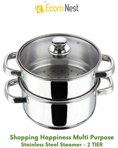 Stainless Steel Steamer- 2 Tier | Vegetable Steamer| Khandvi/Modak/Momo Maker | Gas Stove and Induction Friendly