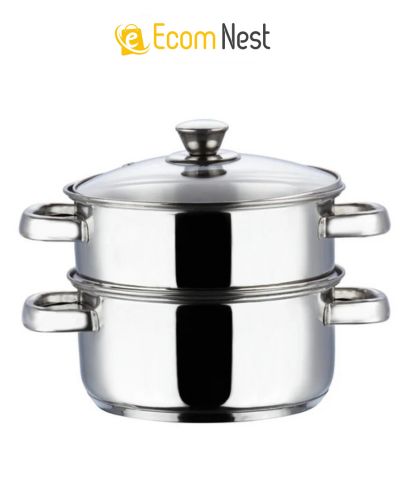Stainless Steel Steamer- 2 Tier | Vegetable Steamer| Khandvi/Modak/Momo Maker | Gas Stove and Induction Friendly