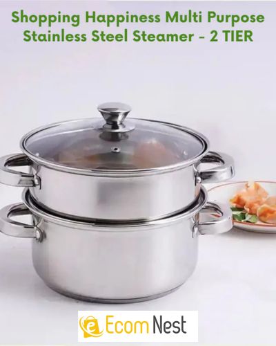 Stainless Steel Steamer- 2 Tier | Vegetable Steamer| Khandvi/Modak/Momo Maker | Gas Stove and Induction Friendly