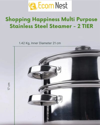 Stainless Steel Steamer- 2 Tier | Vegetable Steamer| Khandvi/Modak/Momo Maker | Gas Stove and Induction Friendly