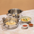 Stainless Steel Steamer- 2 Tier | Vegetable Steamer| Khandvi/Modak/Momo Maker | Gas Stove and Induction Friendly