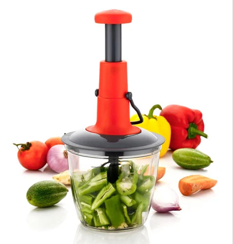 Push Chopper Vegetable Chopper Onion Chopper 1000 ML with 5 Stainless Steel Blade Vegetable & Fruit Chopper  (1 - Push Chopper)