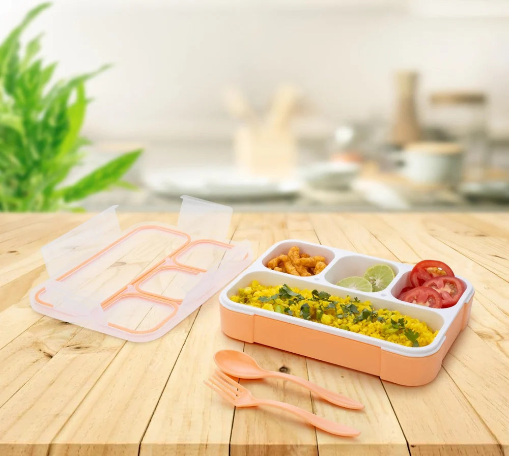 Lunch Boxes for Kids and Adults Leak Proof 4 Compartment Lunch Box 4 Containers Lunch Box  (1 L, Thermoware)