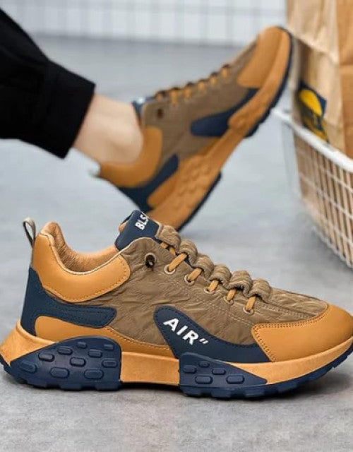 Men's Light Weight Mid Top Platform Fashion Synthetic Leather Sneakers