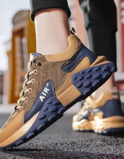Men's Light Weight Mid Top Platform Fashion Synthetic Leather Sneakers