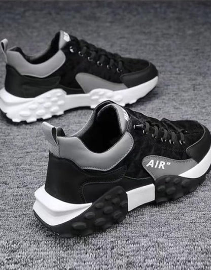 Men's Light Weight Mid Top Platform Fashion Synthetic Leather Sneakers