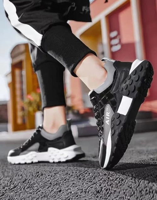 Men's Light Weight Mid Top Platform Fashion Synthetic Leather Sneakers
