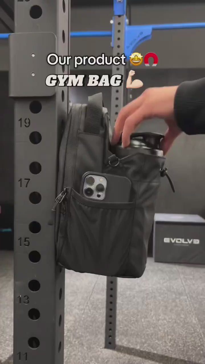 Magnetic Gym Bottle Holder Bag with Storage Pockets and Zippered Compartments