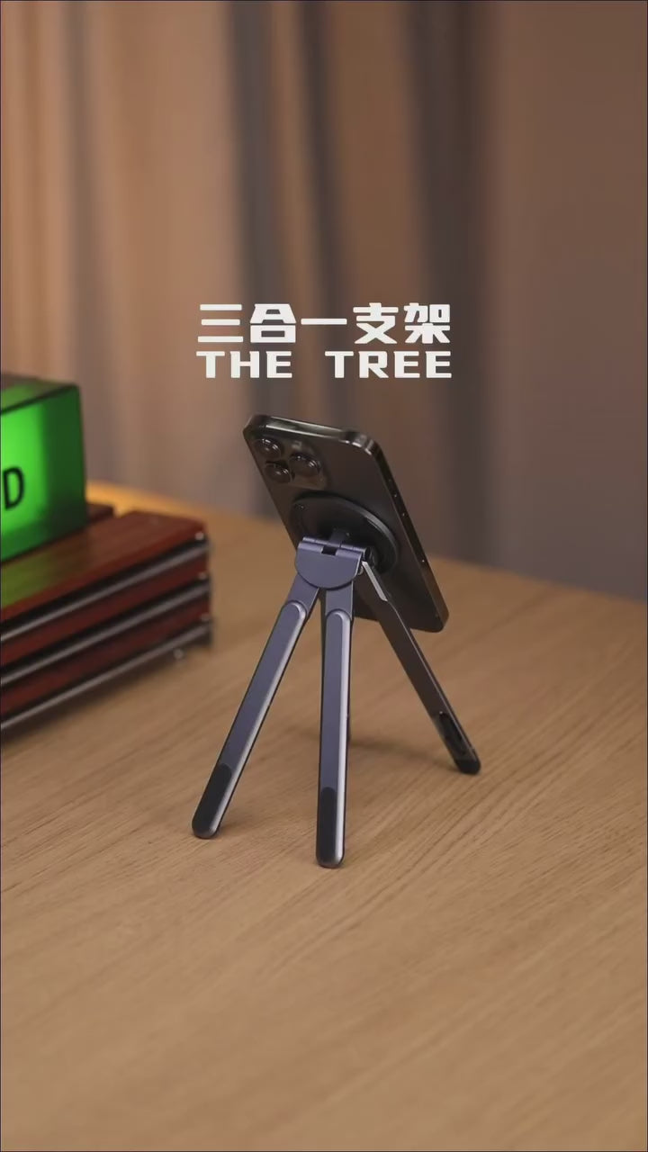 Magnetic 3-in-1 Portable Aluminum Alloy Adjustable Phone, Laptop, Tablet Stand