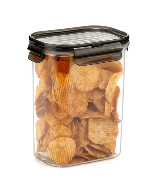 Plastic Grocery Container - 1100 ml  (Pack of 6, Black)