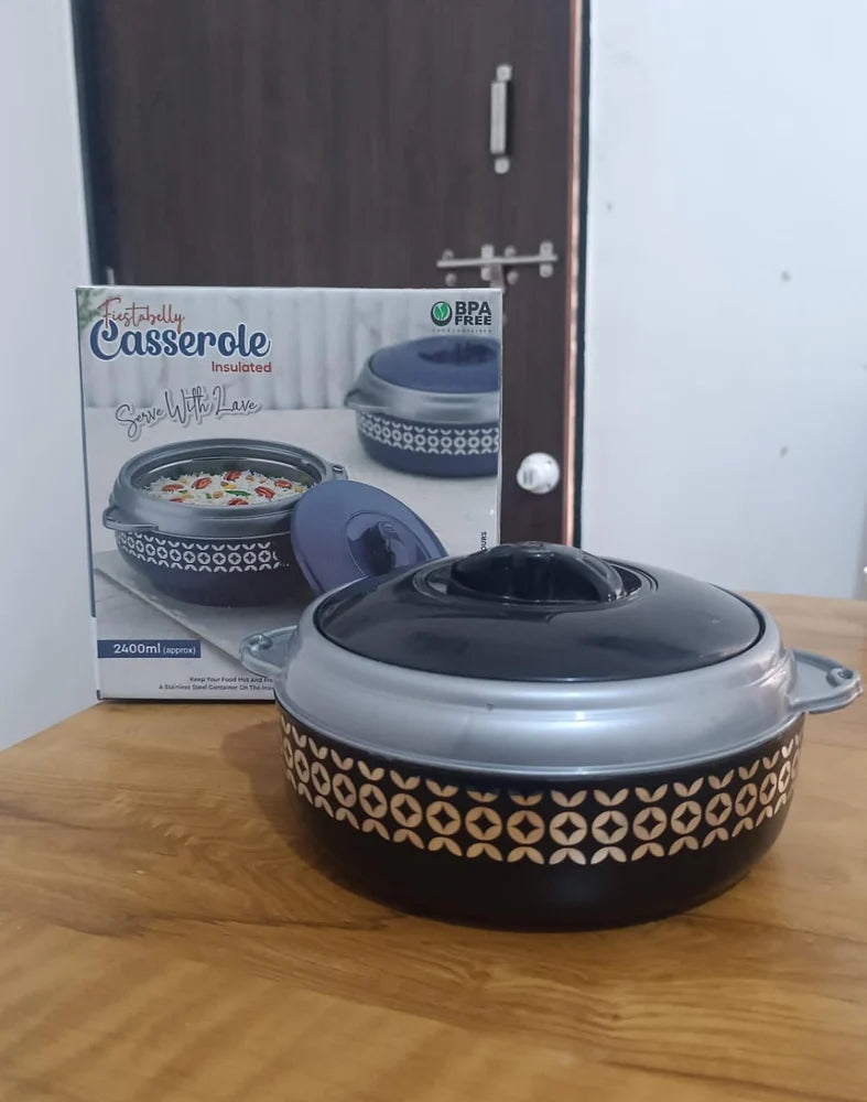 Insulated Inner Steel Casserole, BPA Free, Food Grade (Pack of-1) Thermoware Casserole  (2400 ml)
