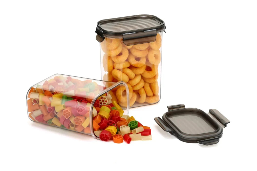 Plastic Grocery Container - 1100 ml  (Pack of 6, Black)
