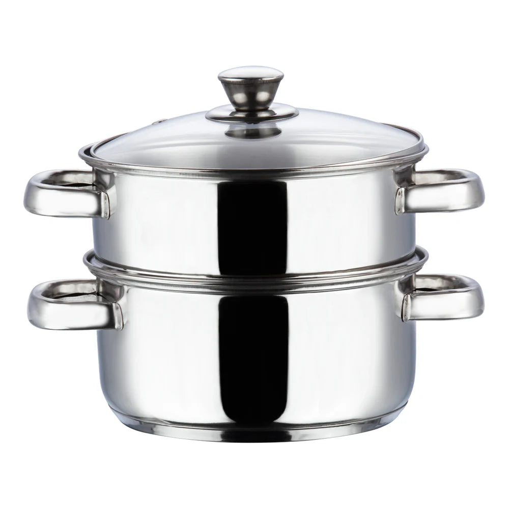 Stainless Steel Steamer- 2 Tier | Vegetable Steamer| Khandvi/Modak/Momo Maker | Gas Stove and Induction Friendly